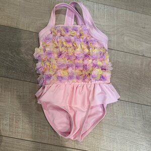 BMAGICAL BY BTWEEN GIRLS PINK FLORAL ONE PIECE SWIM SUIT 4T